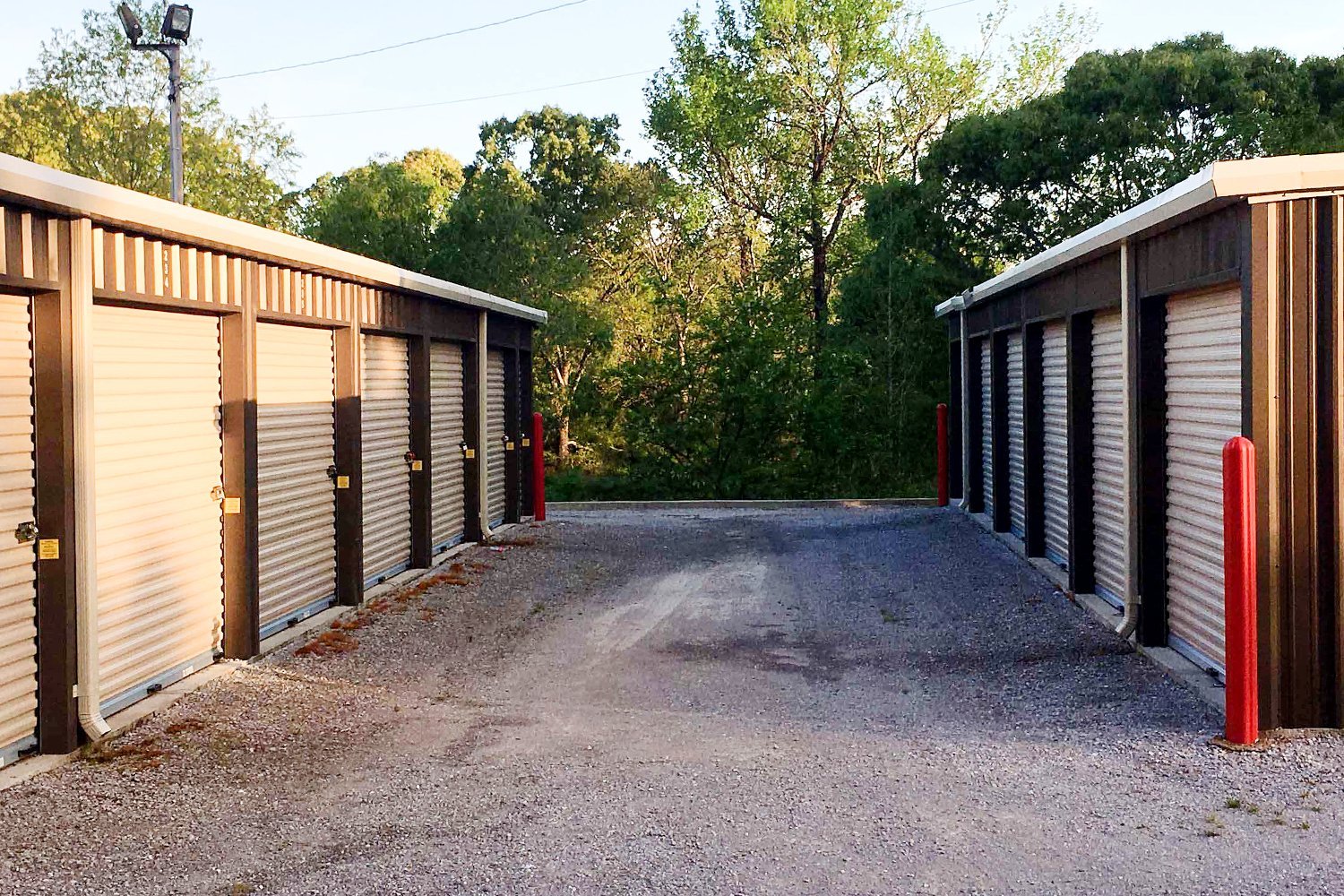 Rows Of Drive Up Self Storage Units